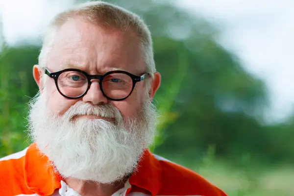 Triste Frustrado Hombre Mayor Con Anteojos Barba Llena Mirando Cámara Fotos De Stock