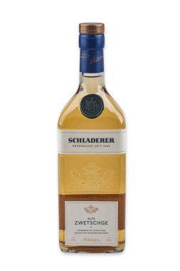 HUETTENBERG; GERMANY - March 18-2024: Bottle with traditional german black forest Alfred Schladerer Brandy. clipart