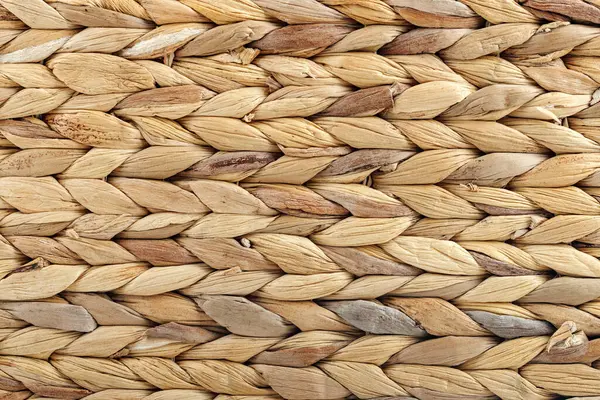 Örülmüş su sümbülünün yakın çekimi, liflerin karmaşık dokusunu ve doğal renk varyasyonlarını vurgulamak, arka plan ve tasarım projeleri için ideal