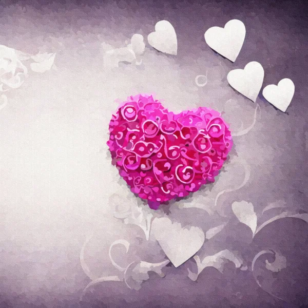 Romantic Background Pink Heart — 스톡 사진
