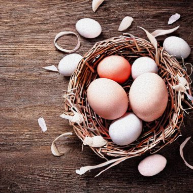 Happy Eastern Meetings with colourful Eggs and a bunny