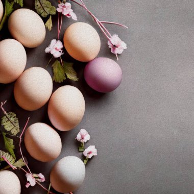 Happy Eastern Meetings with colourful Eggs with a bunny