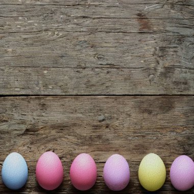 Happy Eastern Meetings with colourful Eggs with a bunny