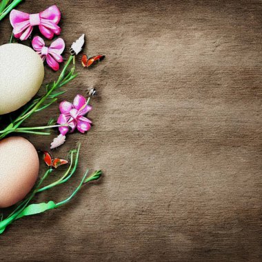 Happy Eastern Meetings with colourful Eggs with a bunny