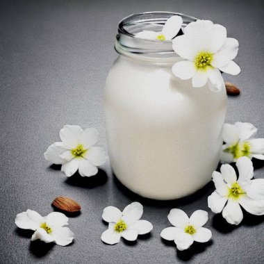 Dessert of milk and Almonds