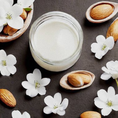 Dessert of milk and Almonds