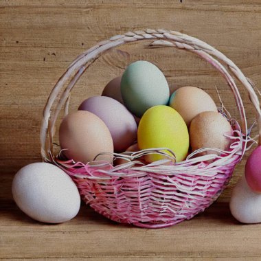 Beautiful Greetings for Eastern with colourful Eggs and a bunny