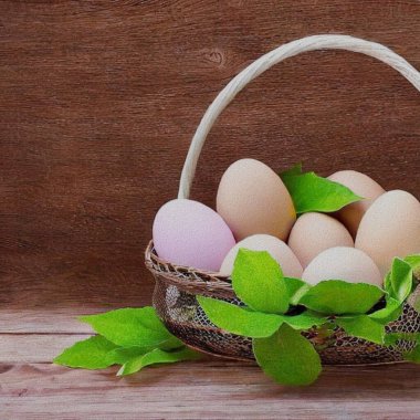 Beautiful Greetings for Eastern with colourful Eggs and a bunny
