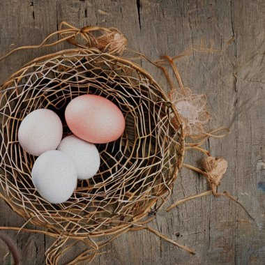 Beautiful Greetings for Eastern with colourful Eggs and a bunny