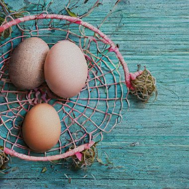 Beautiful Greetings for Eastern with colourful Eggs and a bunny