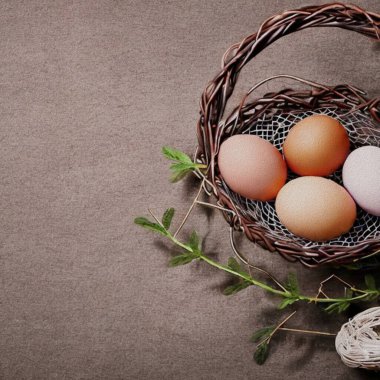 Beautiful Greetings for Eastern with colourful Eggs and a bunny