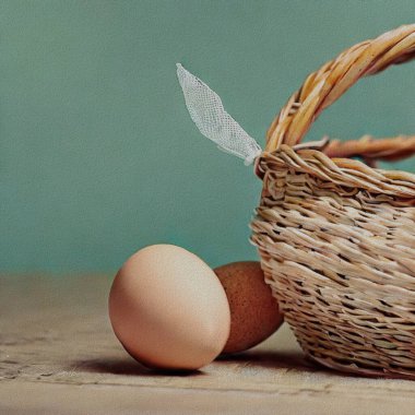 Lovely happy Eastern greetings with colourful Eggs and a bunny