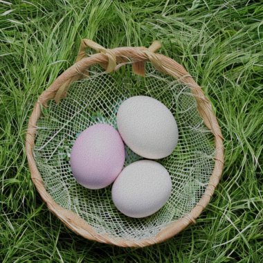 Lovely happy eastern greetings with colourful Eggs and a bunny