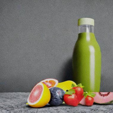 Decorative Smoothie of mixed Fruits