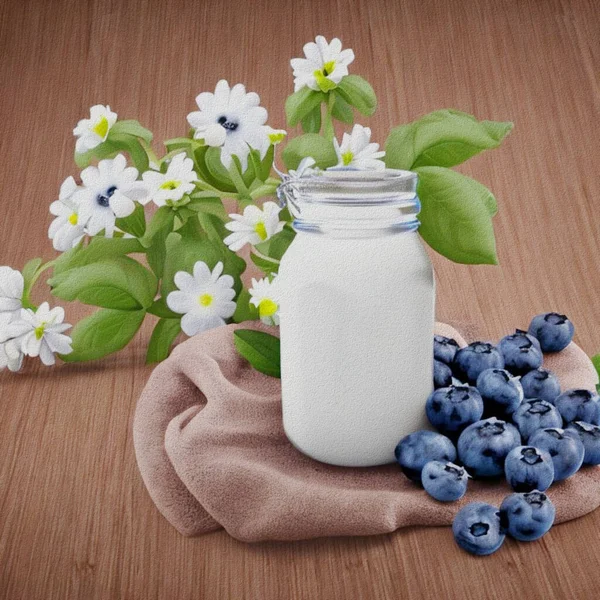 Fresh Dessert Jogurt Blueberries — Fotografia de Stock