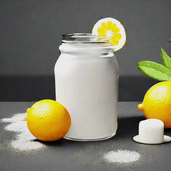 レモンとジョガートの新鮮なデザート ロイヤリティフリーのストック写真
