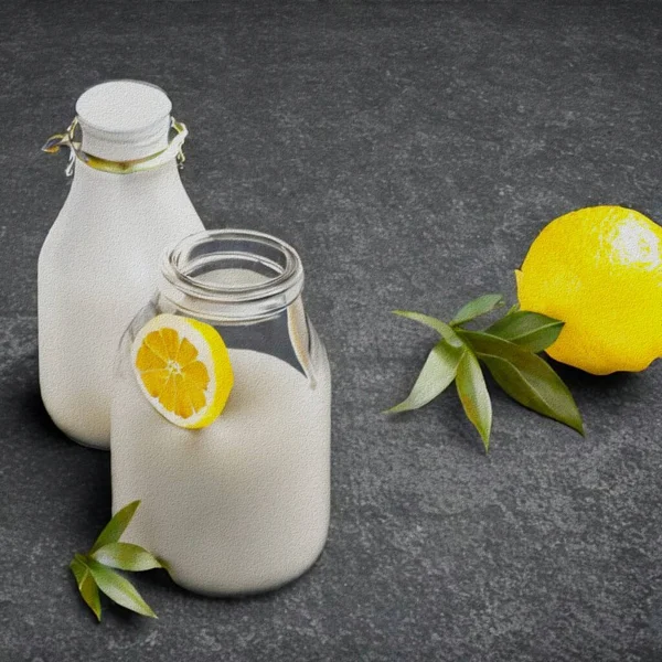 Fresh Dessert Jogurt Lemon Stock Picture