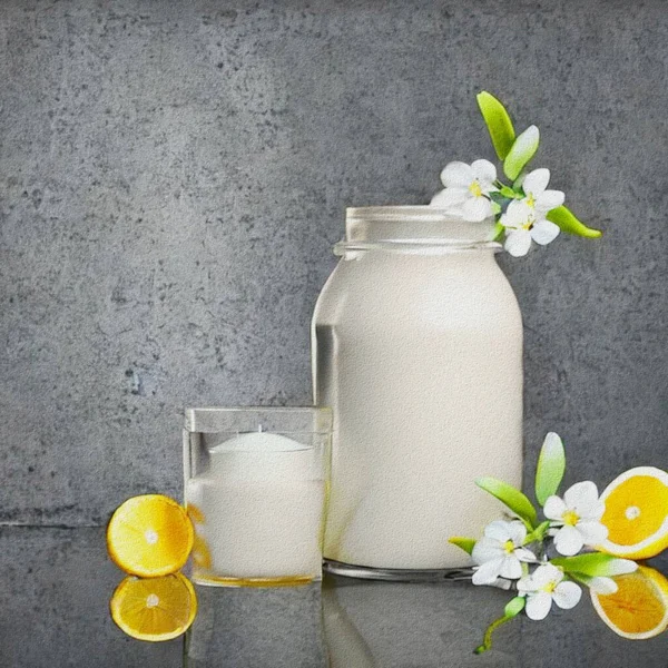 Fresh Dessert Jogurt Lemon —  Fotos de Stock