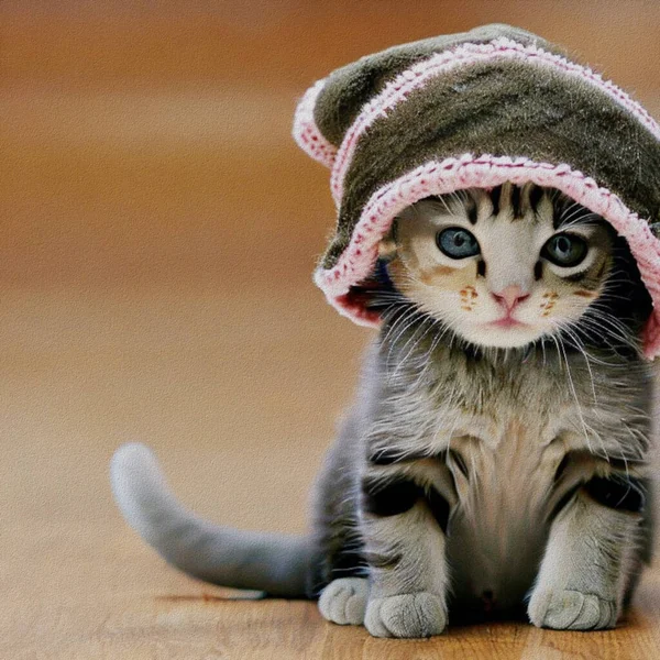 戴帽子的可爱猫 — 图库照片