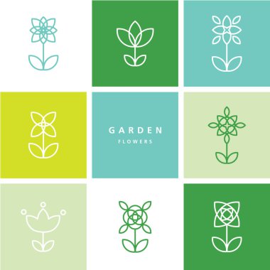 Çiçekler - çiçek seti - dekoratif tasarım ögesi