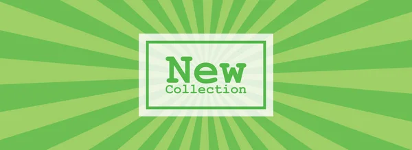 Новий Шаблон Колекції Банер Зелених Променів Фон — стоковий вектор