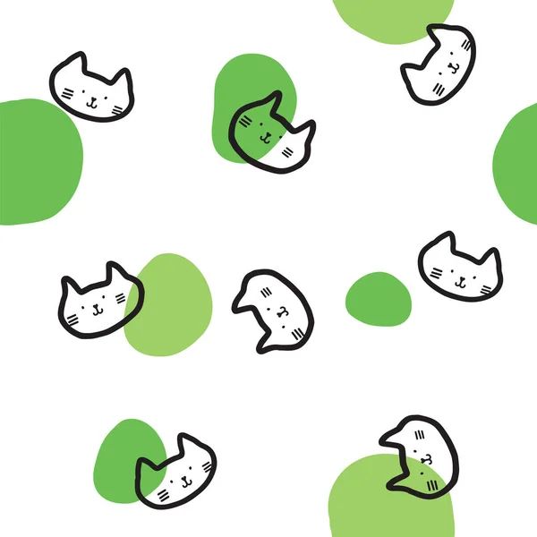 Cats Seamless Pattern Cute Background — Vector de stock