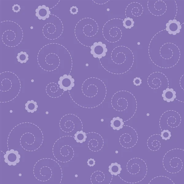 Violet Floral Background Template Seamless Pattern — Stock Vector