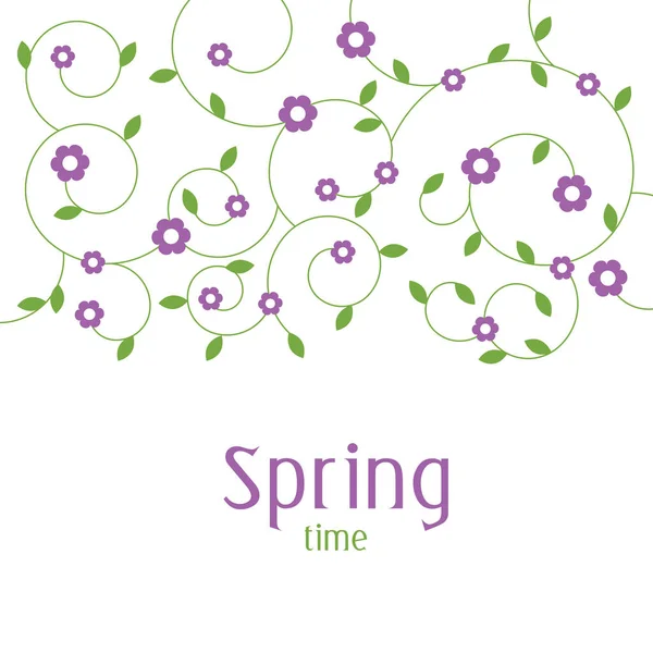 Spring Flowers Decorative Background Template Copy Space — стоковый вектор
