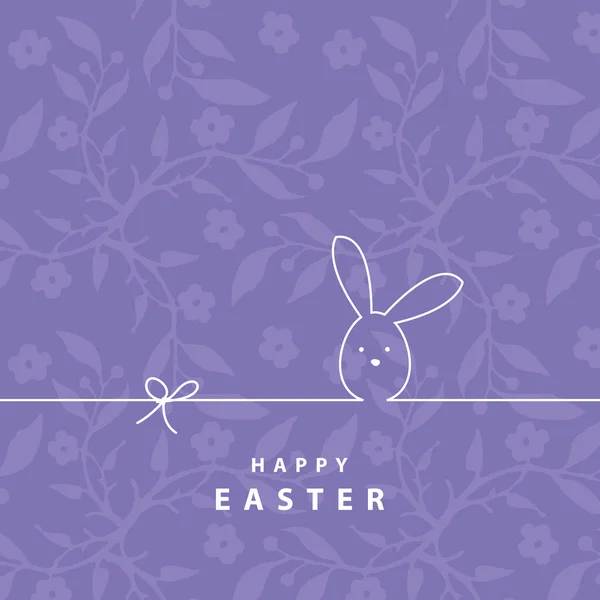 Easter Card Bunny Background Floral Design Decorative Template — Stock Vector