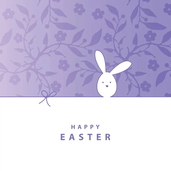Easter Card Bunny Easter Flowers — Vector de stoc