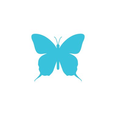 Beyaz arkaplanda kelebek simgesi simgesi işareti