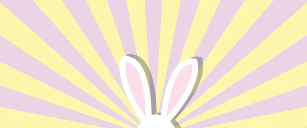 带复活节兔子和光芒的快乐东方旗帜 — 图库矢量图片
