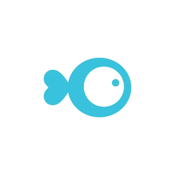 Fish Symbol Icon Sticker White Background — Stock Vector