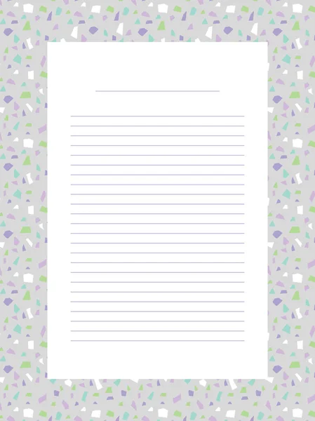 Empty Note Template Page Lines — Stock Vector