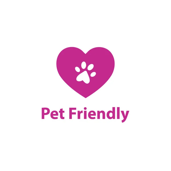 Pet Friendly Sign Symbol Sticker Stamp White Background — Stock Vector