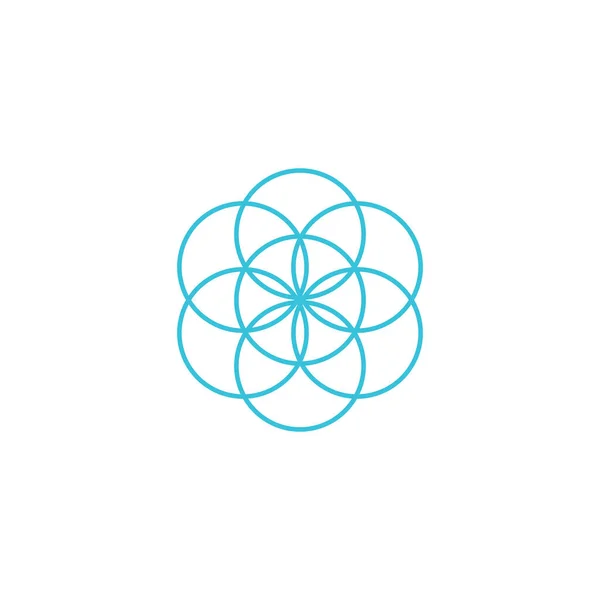 シード ライフシンボル 神聖幾何学 白い背景のシンボル — ストックベクタ
