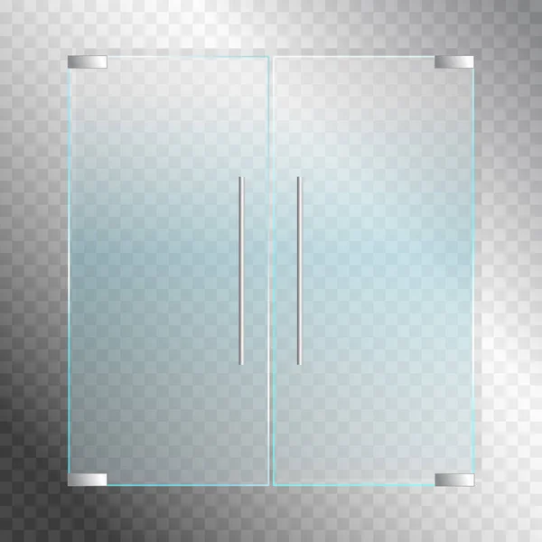 Innentüren Aus Glas Auf Transparentem Hintergrund — Stockvektor