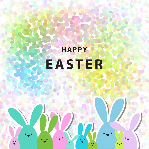 Colorful Easter Card Bunny Family — Stock Vector