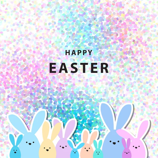 Easter Card Bunny Family — Stock Vector