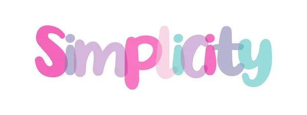 Типографічний Знак Простоти Етикетка Наклейка Текстовий Дизайн Рожевий Фіолетовий Бузковий — стоковий вектор