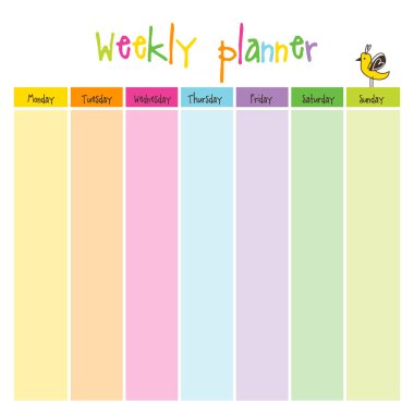 Haftalık planlamacı. Not kağıdı, Notlar, yapılacaklar listesi. Planlama şablonu. Not kağıdı. Okula dönelim. Yazdırılabilir.