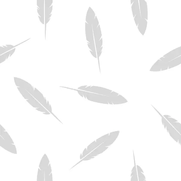 羽毛无缝图案 白色背景灰色 设计元素 — 图库矢量图片