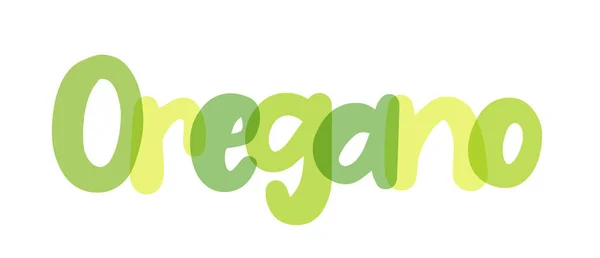 Orégano Origanum Vulgare Mint Family Natural Tons Verdes Tipografia Fundo — Vetor de Stock