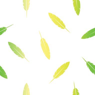 Tüysüz desen, yeşil, sarı renk gradyanı, tasarım ögesi, beyaz arkaplan