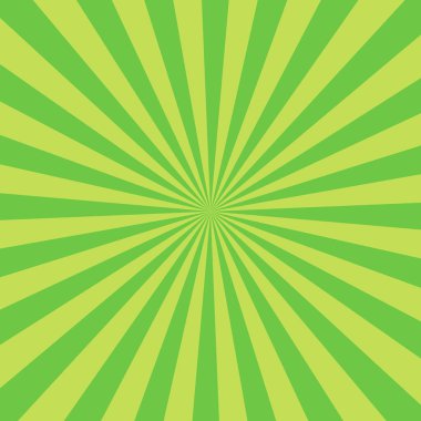 Yeşil afiş ışınları, arka plan çizgileri. Güneş ışınları. Güneş ışığı.