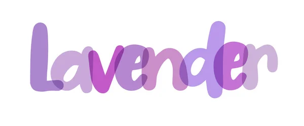 Лаванда Лавандула Сім Ятних Бузкових Фіолетових Тонів Типографічний Фон Етикетка — стоковий вектор