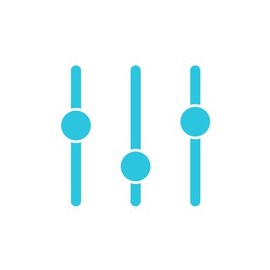 Kalibrasyon simgesi. Beyaz arkaplanda mavi simge. Mavi simge setinden.