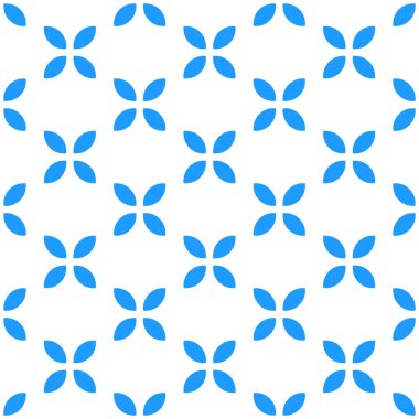 Dekor için, mavi taç yaprağı tasarımı, beyaz arkaplan.