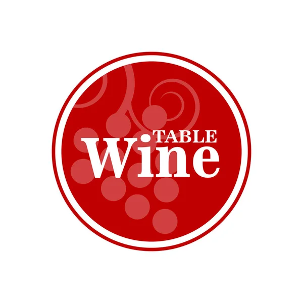 Table Wine Label Organic Sticker Design Element Grape Illustration — Stock Vector
