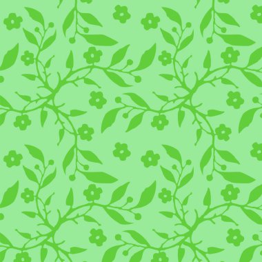 Doğal çiçek tasarımı, dekoratif şablon, yeşil arkaplan